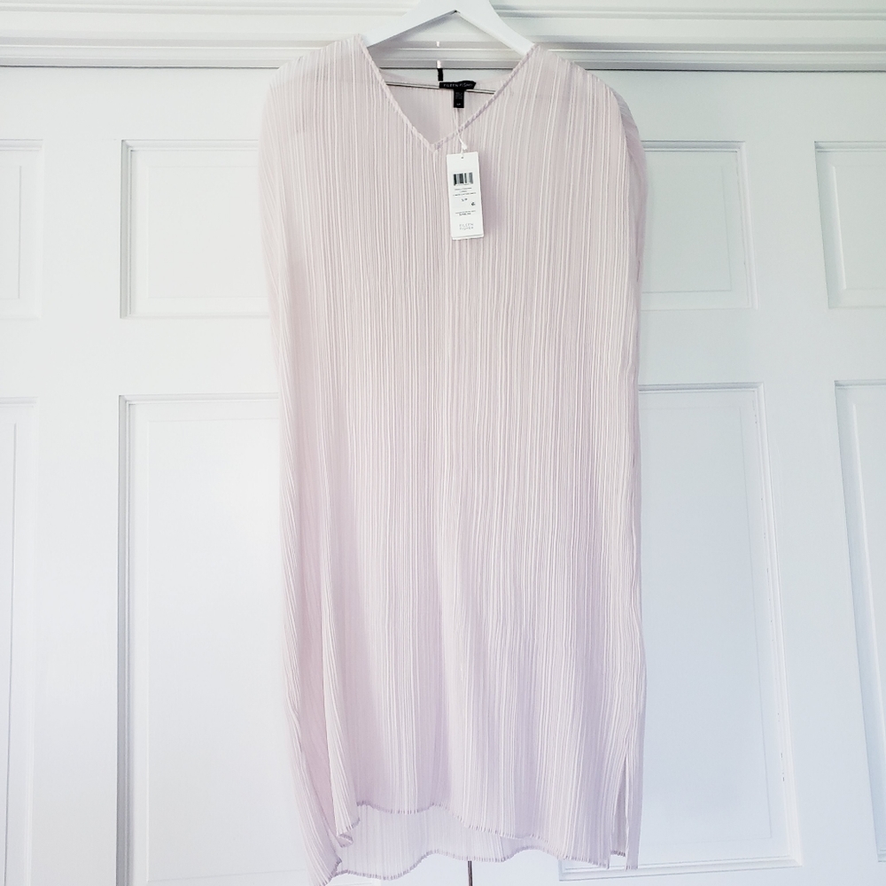 Eileen Fisher Pink Recycled Pleats Chiffon Womens Dress Small